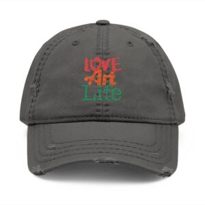 Official Love Art Life Embroidered Distressed Dad Hat