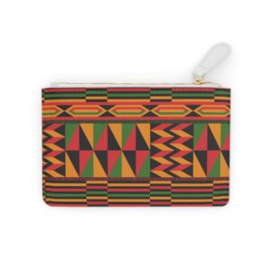 Kente Pattern Mini Clutch — 'Love Art Life' Small Wrist Pouch