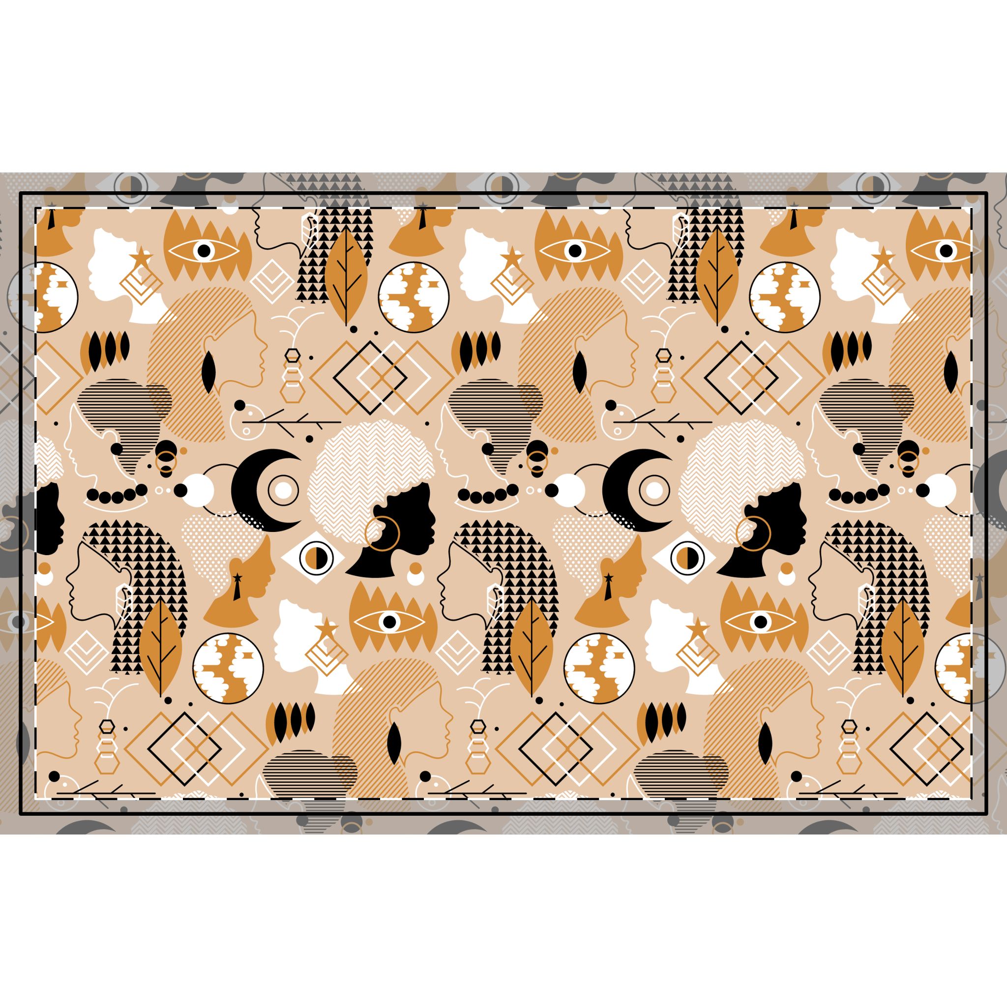 African Silhouette Pattern Rug — Diverse Women - Image 2
