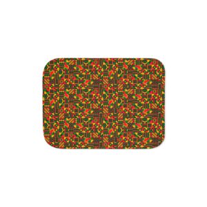 Geometric Afrocentric Pattern Sherpa Blanket – Red, Yellow & Green Warm Afrocentric Pattern Throw